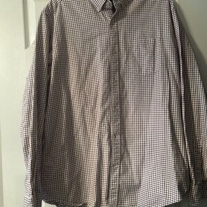 Banana Republic Men's Plaid Shirt - Blue, Red, and White